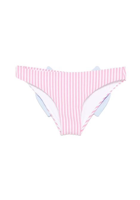 Costume bambina Madame MC2 Saint Barth 01123 Rosa righe poliammide fiocco stampa MC2 SAINT BARTH | Costumi | MADAME0112323